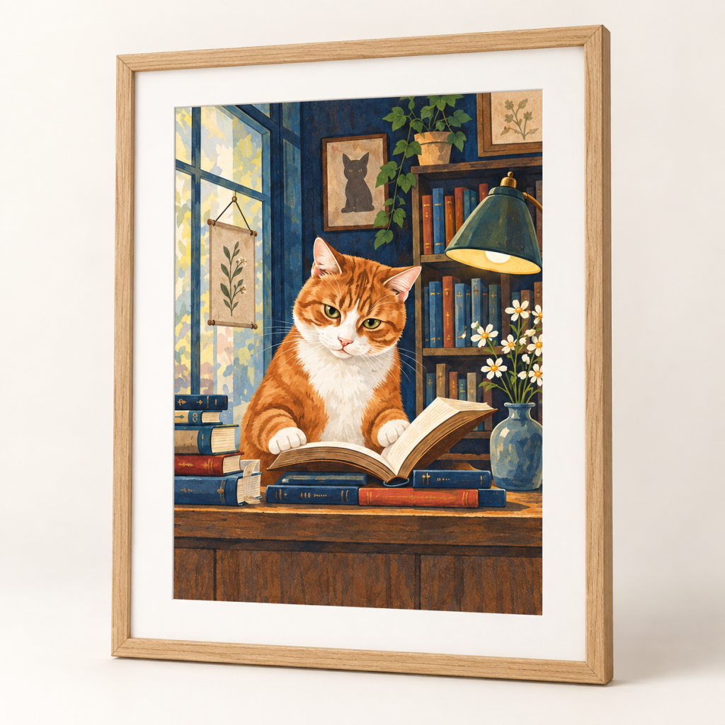 The Bookshop Assistant framed print