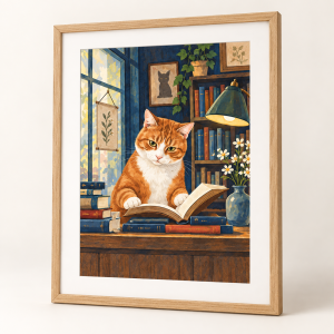 The Bookshop Assistant — framed preview