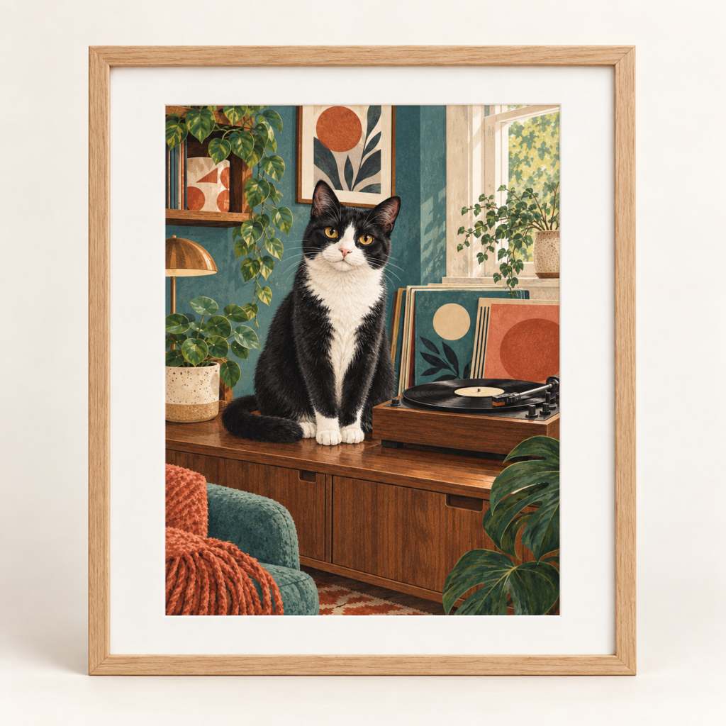The Record Collector — framed preview